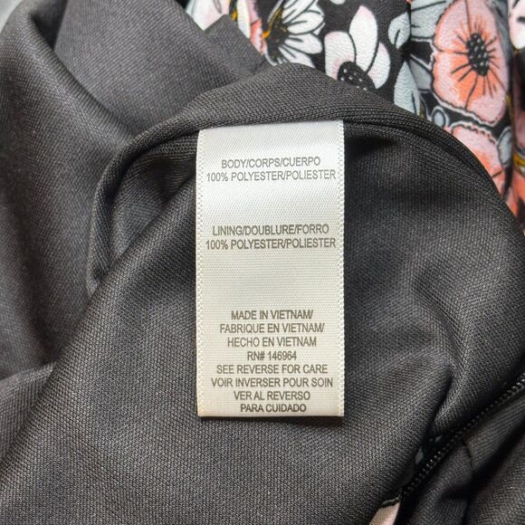 Julia Jordan Flutter Sleeve Ruffle Mock Neck Midi Dress Floral Black Size 8 - Picture 6 of 8